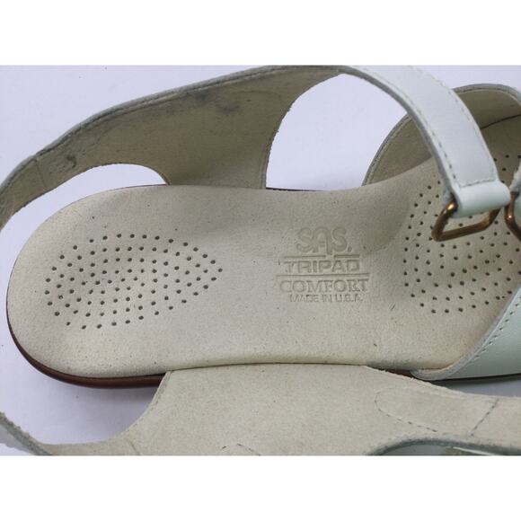 SAS Tabby White Strappy Slingback Leather Sandal Womens 6.5M - Picture 9 of 12